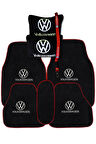 Volkswagen Nakış İşlemeli Oto Halı Paspas | Volkswagen Siyah Oto Boyun Yastığı & Oto Ayna Askısı