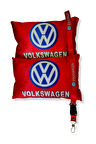 Volkswagen Dijital Baskılı Kırmızı Araç Seyahat Boyun Yastık 2'li Set | Volkswagen Oto Ayna Askısı