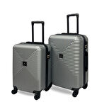 ANHELO Bowtie ABS Küçük (Kabin) ve Orta Boy 2'li Valiz Seti
