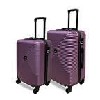 ANHELO Bowtie ABS Küçük (Kabin) ve Orta Boy 2'li Valiz Seti