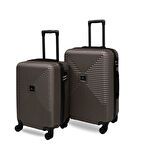 ANHELO Bowtie ABS Küçük (Kabin) ve Orta Boy 2'li Valiz Seti
