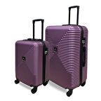 ANHELO Bowtie ABS Küçük (Kabin) ve Büyük Boy 2'li Valiz Seti