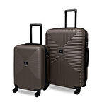 ANHELO Bowtie ABS Küçük (Kabin) ve Büyük Boy 2'li Valiz Seti