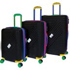 Vayomy Colours PP Line Orta Boy Siyah Valiz 2 Yıl Garantili