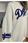 Dodgers Oversize Beyaz Sweatshirt