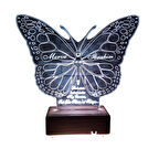 3d Ilizyon Led Lamba Masa Gece Lambası 16 Renk Kumandalı Kelebek Tasarım