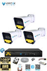 3 Kameralı Set - 250 GB HDD, 9 LED Gece Görüşlü Full HD Güvenlik Kamerası Sistemi