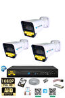 3 Kameralı Set - 500 GB HDD, 9 LED Gece Görüşlü Full HD Güvenlik Kamerası Sistemi