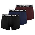  Likralı 3'lü Erkek Boxer Premium Paket - SİYAH-LACİ-BORDO