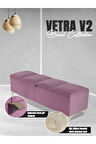 Vetra V2 Sandıklı Puf -  Pembe Dilimli Model Sandıklı Bench Puf - Sandıklı Yatak Ucu Bankı
