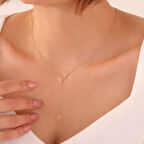 925 Ayar Gümüş Kelebek ve Çiçek Kolye