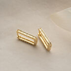 Vaoov 925 Ayar Gümüş Dokulu Dikdörtgen Küpe