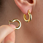 925 Ayar Gümüş Bombeli Halka Küpe