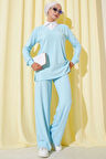 Gömlek Yaka Fitilli Salaş İkili Takım Buz Mavisi T4300