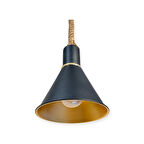 WIND LIGHTING KONİK HALATLI METAL SARKIT, E27 DUYLU, SİYAH/GOLD