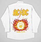 AC DC Müzik Grubu Baskılı Unisex Oversize Rock Metal Gömlek