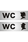 Wc Tuvalet Tabelası Bay+Kadın 15 X 5 Cm Alüminyum Gümüş Levha