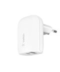 Belkin WCB007 BoostCharge 37W USB-C + USB-A Portlu Duvar Şarjı - Beyaz