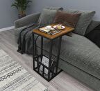 WOODFACE PRAG DOĞAL AHŞAP YAN SEHPA CEVİZ RENK