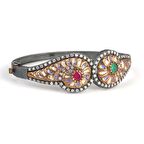 925 Ayar Gümüş Ve Bronz Karışımı Taşlı Bilezik