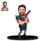 Kişiye Özel Erkek Kuaför 3D Ahşap Biblo,Sevgiliye Hediye,Doğum Günü Hediyesİ,