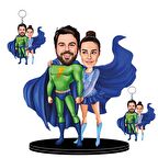 Kişiye Özel Süper İkili 3D Ahşap Biblo,Sevgiliye Hediye,Doğum Günü Hediyesİ,