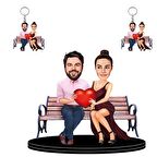 Kişiye Özel Sevgili 3D Ahşap Biblo + 2 Adet Anahtarlık Hediyeli Sevgiliye Hediye,Doğum Günü Hediye