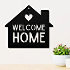 Welcome Yazılı Ev Figürlü Lazer Kesim Ahşap Duvar Tablosu