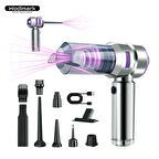 Wodimark 20000Pa Kablosuz El Süpürgesi – 4’ü 1 Arada Mini Vakum, LED Ekranlı, Üfleme Özellikli, Fırçasız Motorlu, Taşınabilir Şarjlı Araba ve Ev Temizlik Süpürgesi