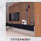 WİNPANEL Dekoratif Ahşap Duvar Paneli  – BAMBU RENK (60X240CM).