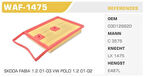 Wınkel Waf-1475 Hava Filtresi 1.2 Awy Kolı: 31 Ad.