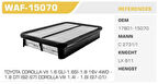 Winkel WAF-15070 Hava Filtresi Corolla AE101 93-98 Corolla 93-98 1.6Le Kolı: 24 Ad FN0214