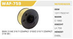 Winkel WAF-759 Hava Filtresi BMW 3 316I 318I Kolı: 20 Ad FN3804