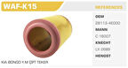 Winkel WAF-K15 Hava Filtresi Bongo K2500 03-(Uzun-Çift Teker) 2.5D Kolı: 18 Ad FN0007