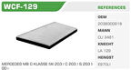 Wınkel Wcf-129 Polen Filtresi Mercedes C Class W203 A209 C209 Kolı: 31 Ad.
