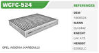 Winkel WCFC-524 Polen Filtresi Astra J 09-12 Insignia 09-12 CASCada 13-Aveo Cruze 09-12 Karbonlu Kolı: 60 Ad FN9103