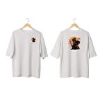Wicold Flower Samurai Baskılı Oversize T-Shirt Erkek Tişört Unisex Tişört Kadın Tişört