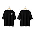 Wicold Split Heart Baskılı Oversize T-Shirt Erkek Tişört Unisex Tişört Kadın Tişört