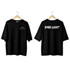 Wicold Speed Addict Baskılı Oversize T-Shirt Erkek Tişört Unisex Tişört Kadın Tişört