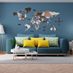 Elegant Ahşap Dünya Haritası (180x90)cm