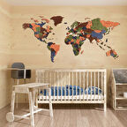 Egzotik Ahşap Dünya Haritası (180x90)cm