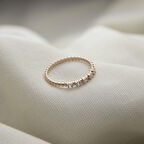 Kolları Toplu 925 Ayar Gümüş Minimal Beştaş Yüzük