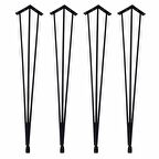 İzmir 4 lü Metal Firkete Ahşap Kütük Sehpa ve Masa Ayağı 44 cm