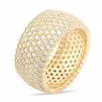 Gümüş 7 Sıra Altın Kaplama Tamtur Kadın Yüzük