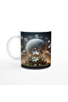 Başak Burcu Baskılı Kahve Kupası - Ay ışığında Zodyak Bahçesi Vs3