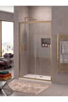 Ön cephe 1 Sabit 1 Kayar Gold Profil 5 mm Temperli Cam H190 cm