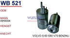 Wunder WB521 Mazot Filtresi S60 II V60 S80 II XC60 V70 II Wk6004 Kl705 MRMOEM-1081575