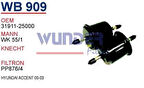 Wunder WB909 Benzin Filtresi Accent 00-06 Milenyum Admire 1.3 MRMOEM-1081852
