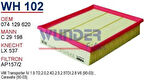 Wunder WH102 Hava Filtresi Transporter T4 95-2.4D 2.5 TDI AJT Avc Aja C29198 MRMOEM-1081984