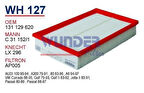 Wunder WH127 Hava Filtresi Golf II Jetta Passat 88-97 A6 94-97 C31152 1 MRMOEM-1082285